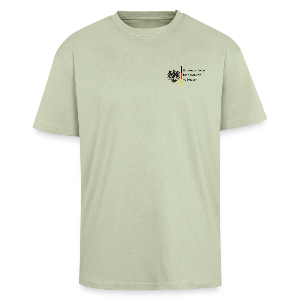 Bundeszentrale für asozialen Vollrausch Heavy Oversize T-Shirt - Leichtes Salbeigrün