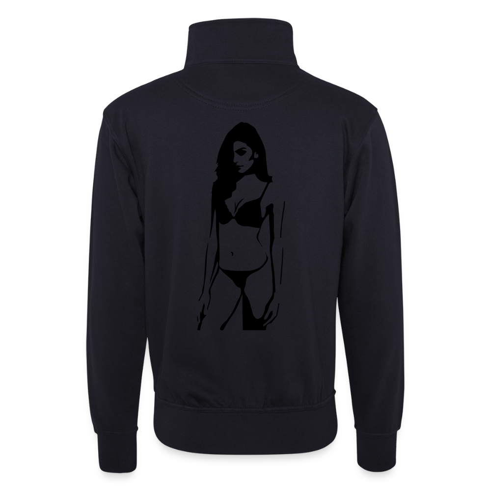 Unisex Pullover mit Zip-Kragen - Dunkelnavy