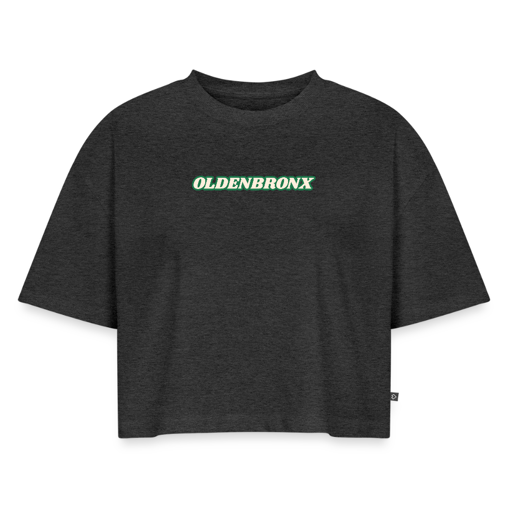 Oversized Bio Cropped T-Shirt OLDENBRONX - Anthrazit meliert