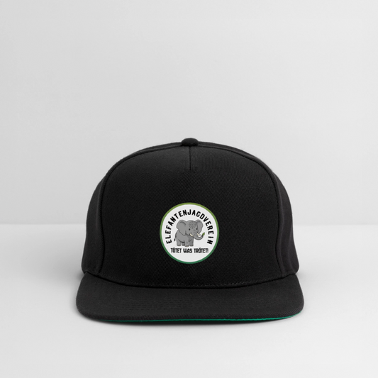 Snapback Cap Elefantenjagdverein - Schwarz/Schwarz