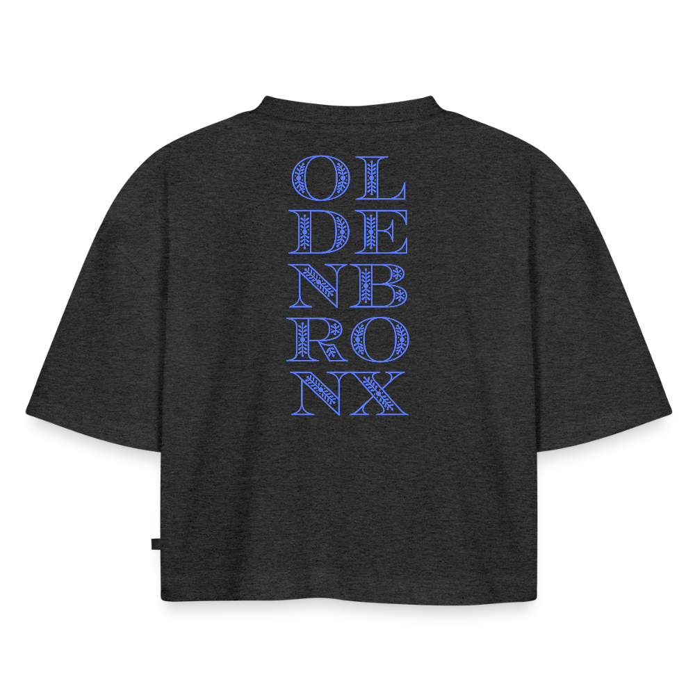 Oversized Bio Cropped T-Shirt OLDENBRONX - Anthrazit meliert