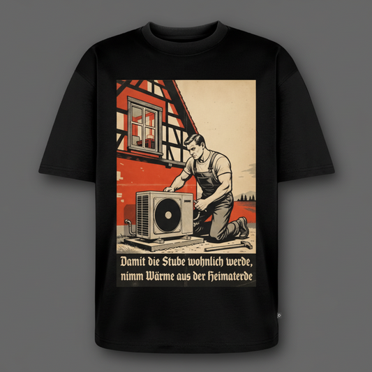 Wärme aus der Heimaterde Oversize Bio-Shirt - Schwarz