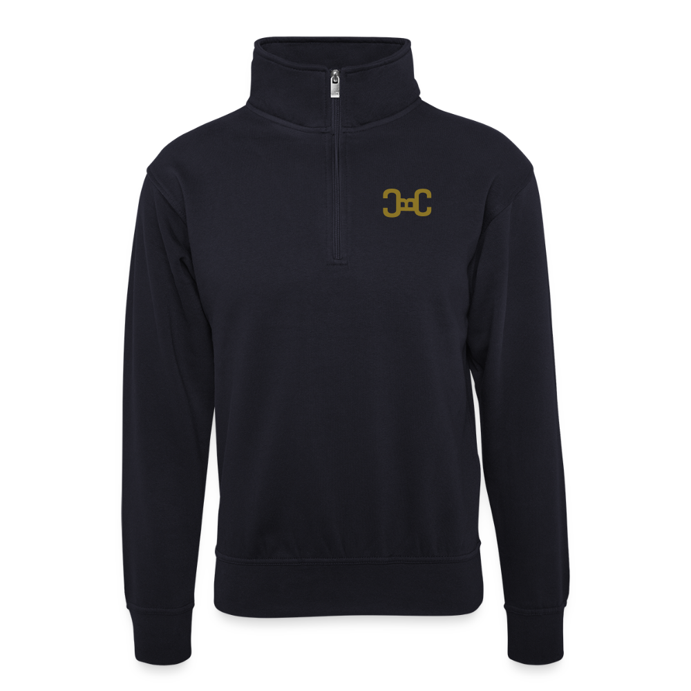 Unisex Pullover mit Zip-Kragen - Dunkelnavy