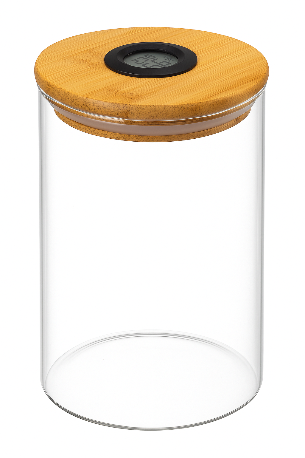 Vorratsdose aus Glas mit Hygrometer