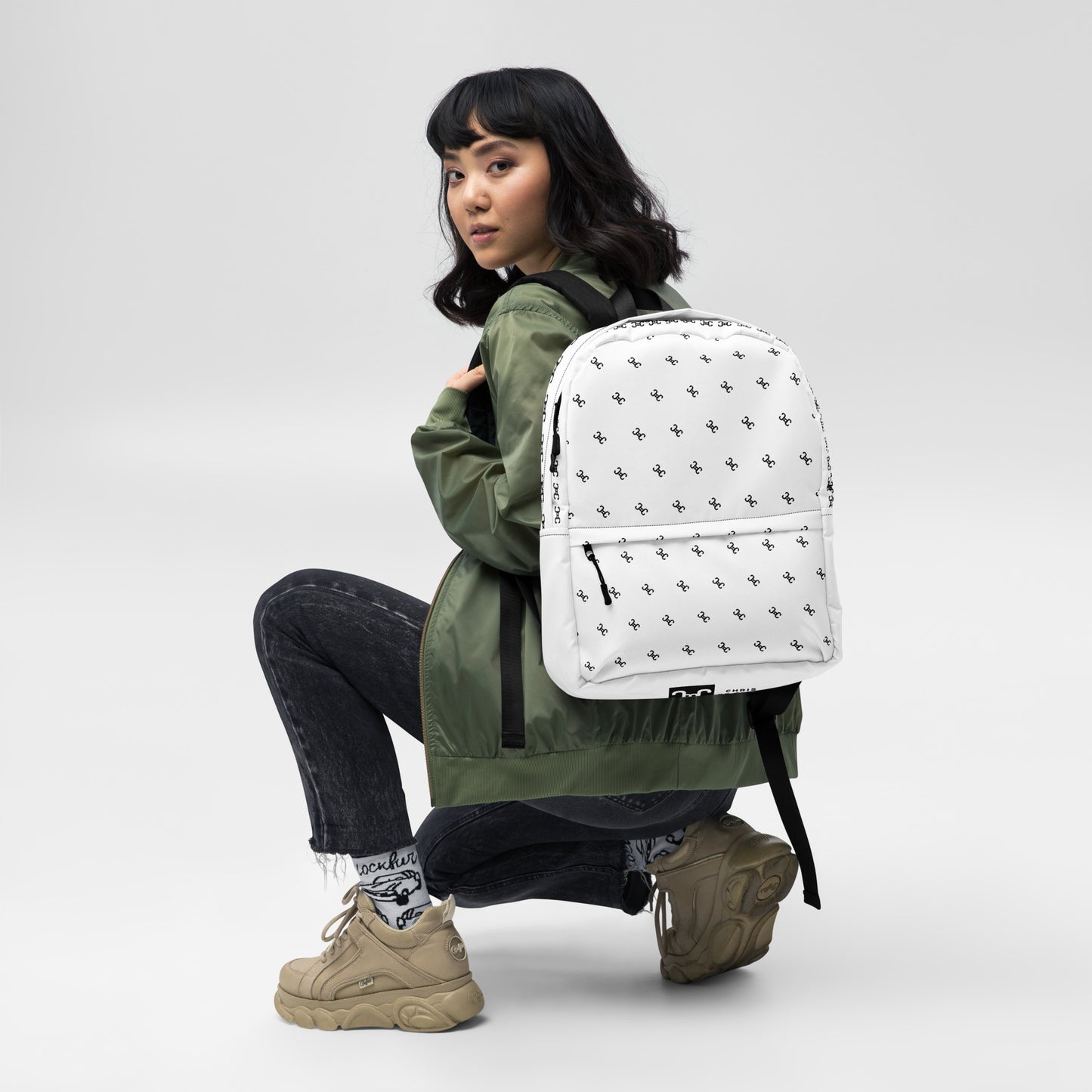 WhiteBackpack AlloverCBC