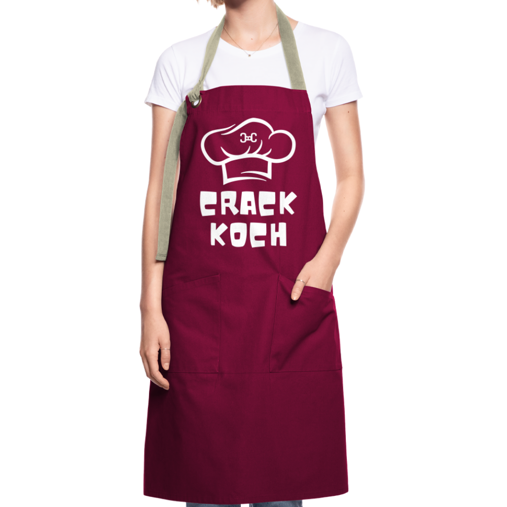 Kochschürze Crackkoch - Burgunderrot / Sandfarben