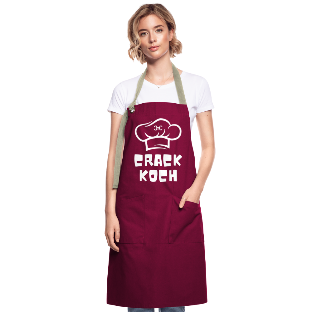 Kochschürze Crackkoch - Burgunderrot / Sandfarben
