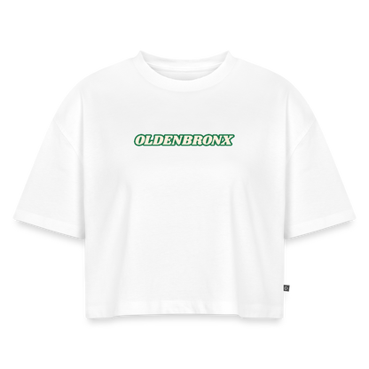 Frauen Oversized Bio Cropped T-Shirt - Weiß