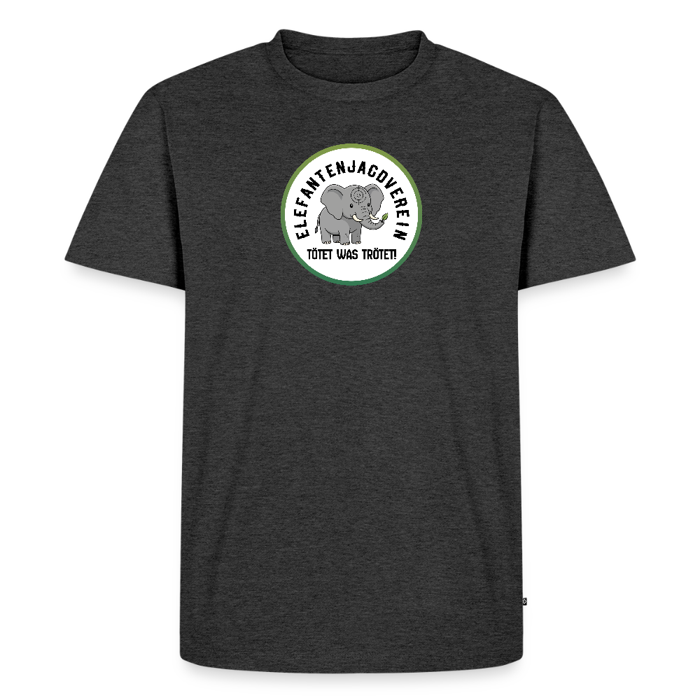 Männer Premium Bio T-Shirt Elefantenjagdverein - Anthrazit meliert