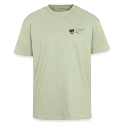 Bundeszentrale für asozialen Vollrausch Heavy Oversize T-Shirt - Leichtes Salbeigrün 