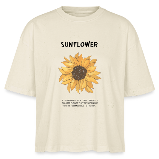 Damen Boxy Bio-Shirt Sunflower - Weißgrau