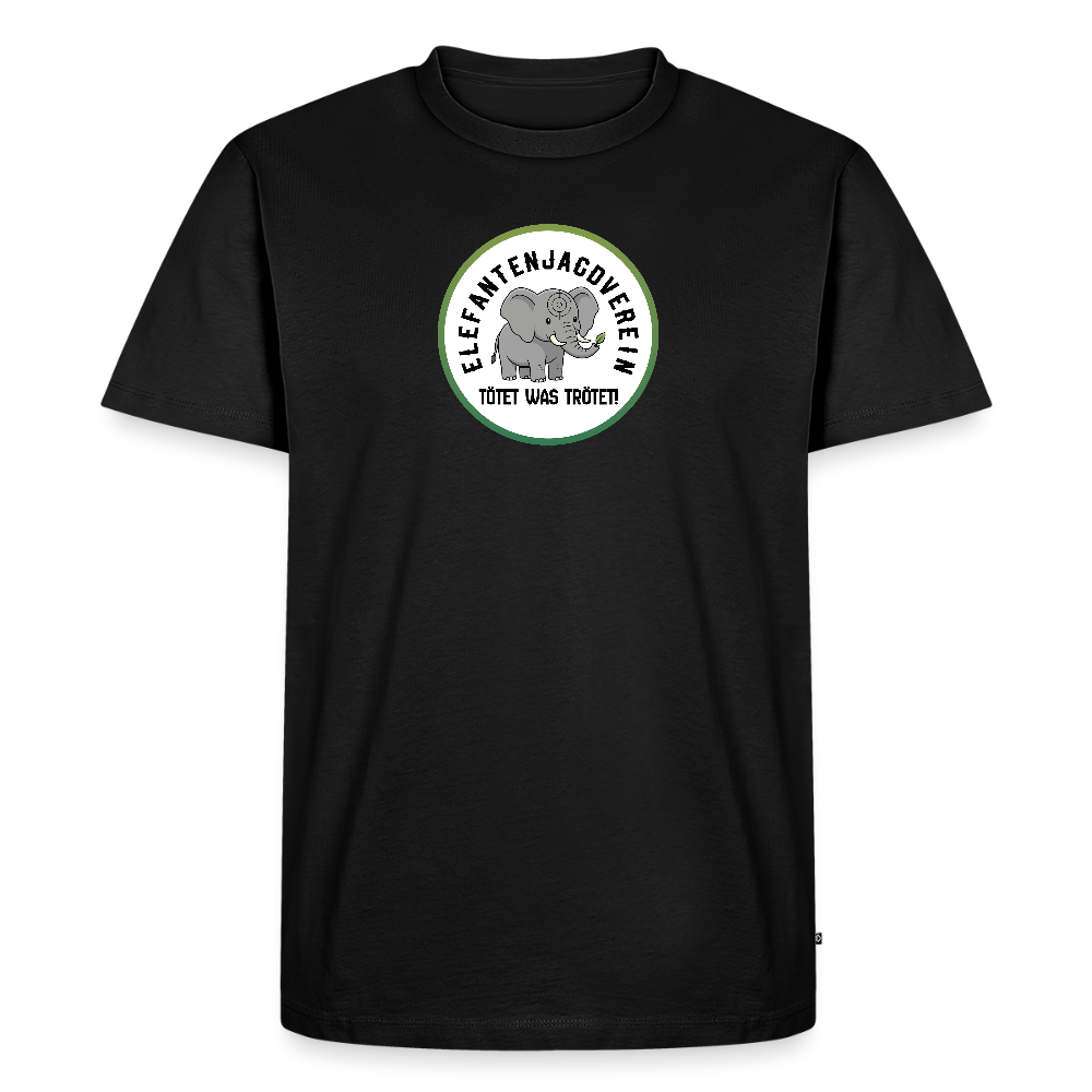 Männer Premium Bio T-Shirt Elefantenjagdverein - Schwarz