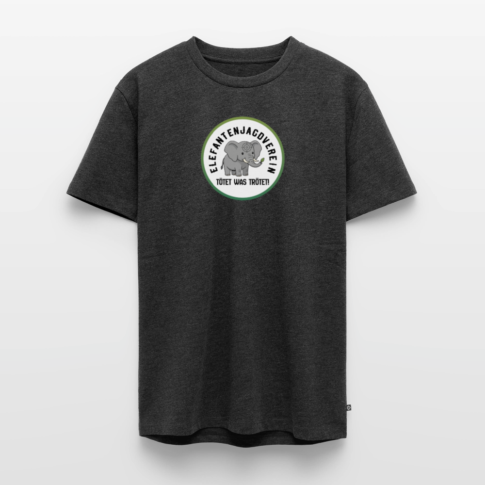 Männer Premium Bio T-Shirt Elefantenjagdverein - Anthrazit meliert