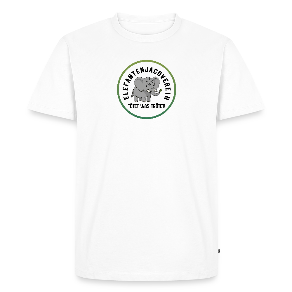 Männer Premium Bio T-Shirt Elefantenjagdverein - Weiß