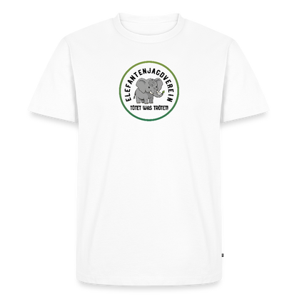 Männer Premium Bio T-Shirt Elefantenjagdverein - Weiß