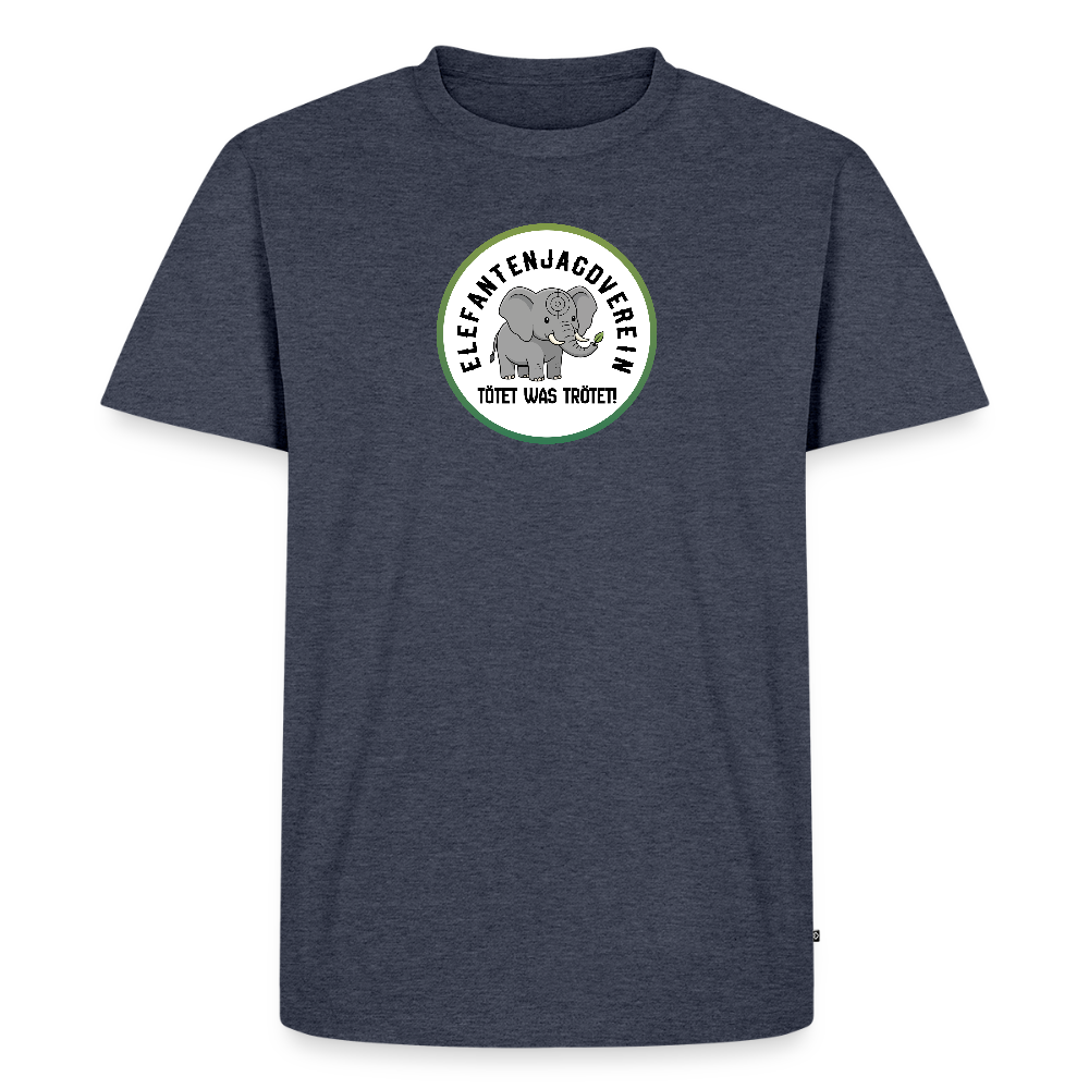 Männer Premium Bio T-Shirt Elefantenjagdverein - Jeansblau 