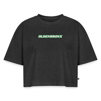 Oversized Bio Cropped T-Shirt OLDENBRONX - Anthrazit meliert