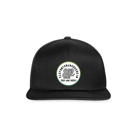 Snapback Cap Elefantenjagdverein - Schwarz/Schwarz