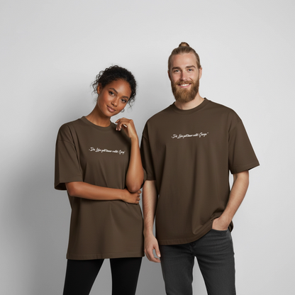 Oversized Bio Baumwoll Unisex T-shirt - Dunkelbraun
