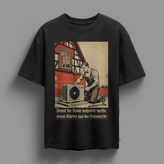 Wärme aus der Heimaterde Oversize Bio-Shirt - Schwarz