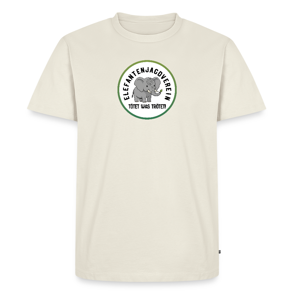 Männer Premium Bio T-Shirt Elefantenjagdverein - Naturweiß