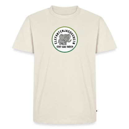 Männer Premium Bio T-Shirt Elefantenjagdverein - Naturweiß