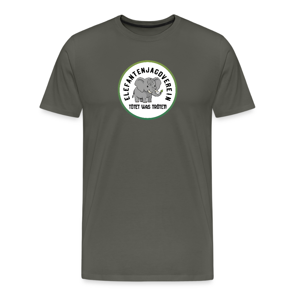 Männer Premium Bio T-Shirt Elefantenjagdverein - Asphalt