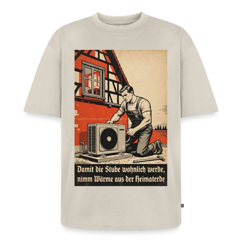 Wärme aus der Heimaterde Oversize Bio-Shirt - Beige