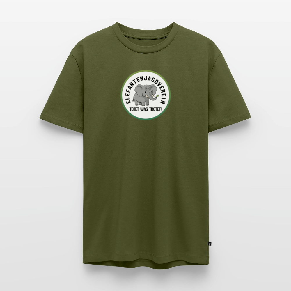 Männer Premium Bio T-Shirt Elefantenjagdverein - Khaki