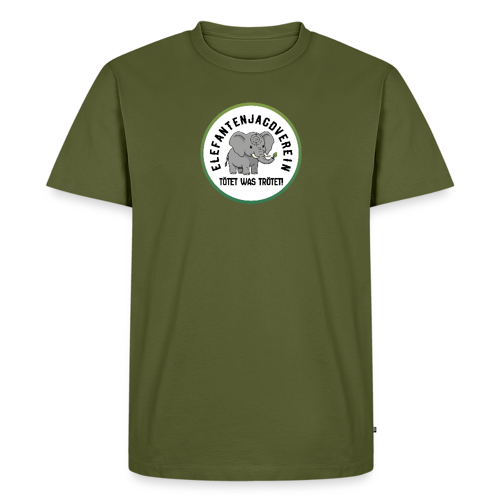 Männer Premium Bio T-Shirt Elefantenjagdverein - Khaki