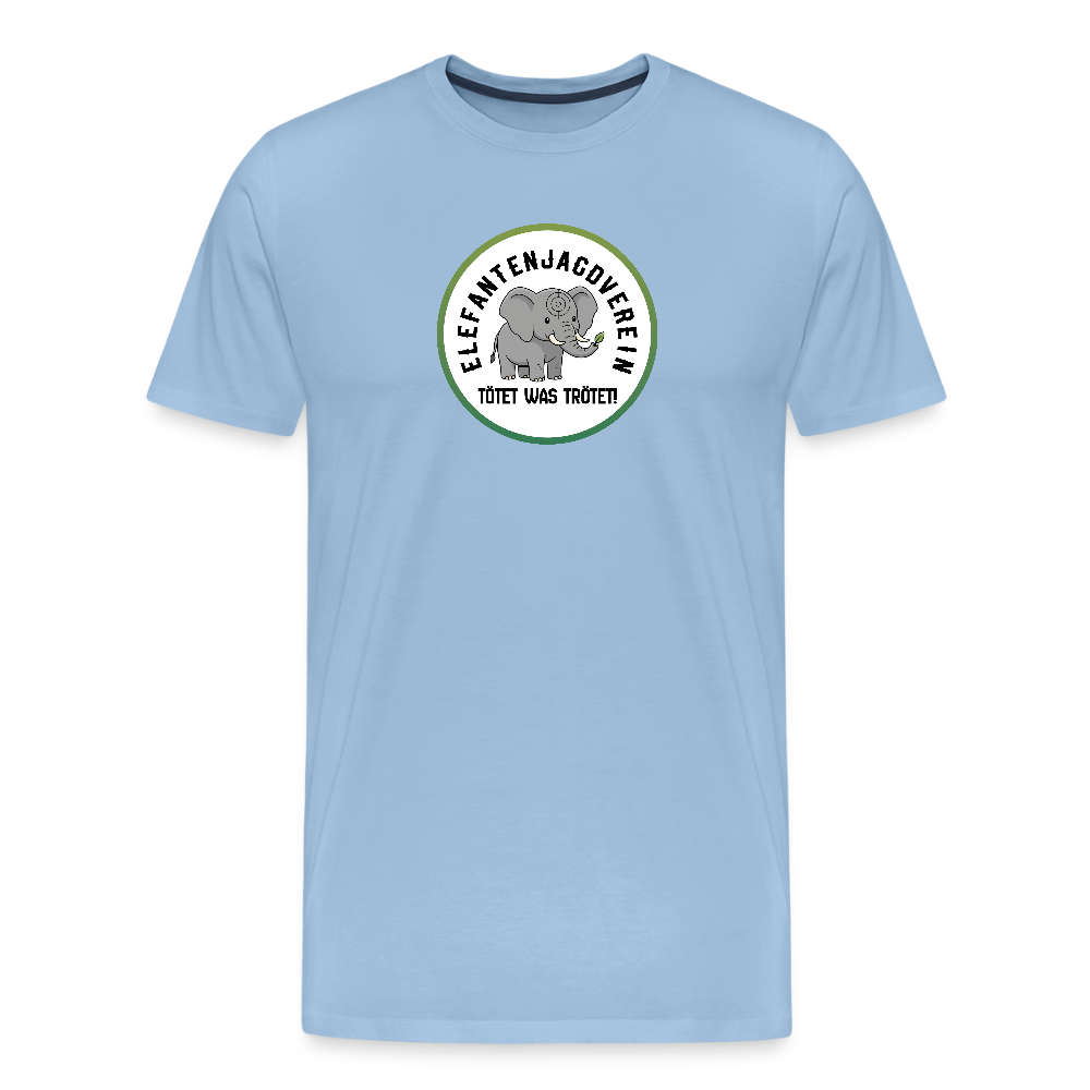 Männer Premium Bio T-Shirt Elefantenjagdverein - Sky