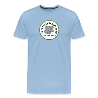 Männer Premium Bio T-Shirt Elefantenjagdverein - Sky