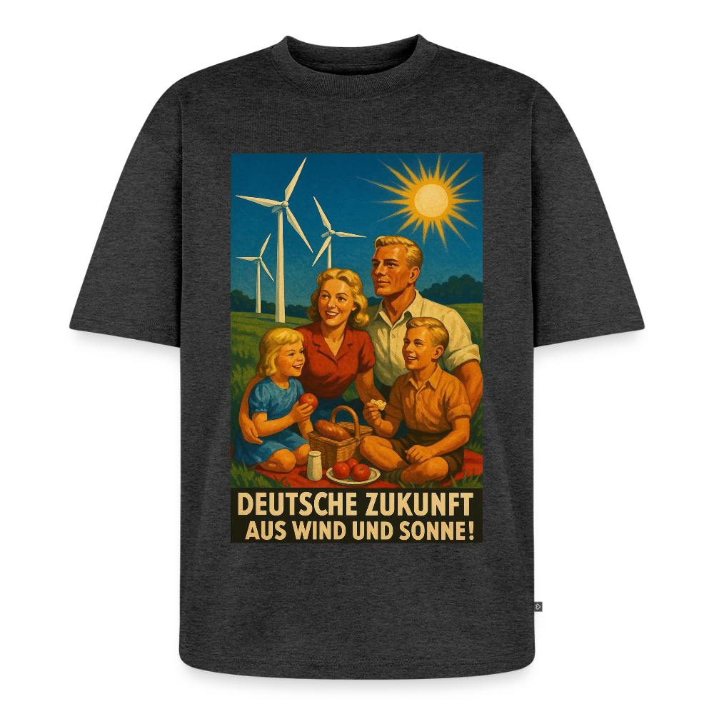 Deutsche Zukunft Oversize Bio-Shirt - Anthrazit meliert