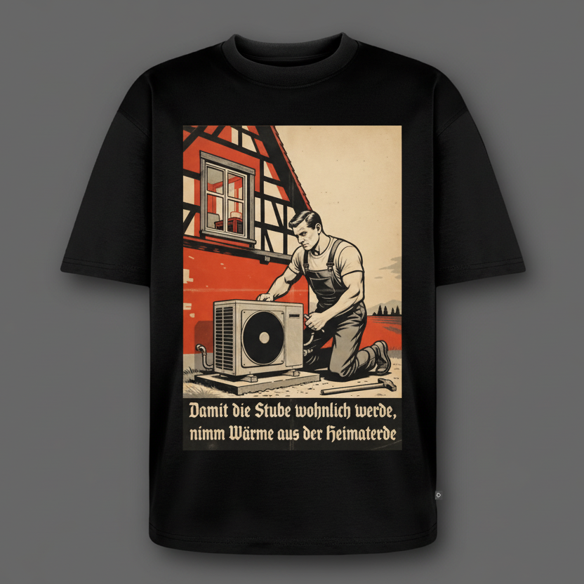 Wärme aus der Heimaterde Oversize Bio-Shirt - Schwarz