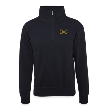 Unisex Pullover mit Zip-Kragen - Dunkelnavy