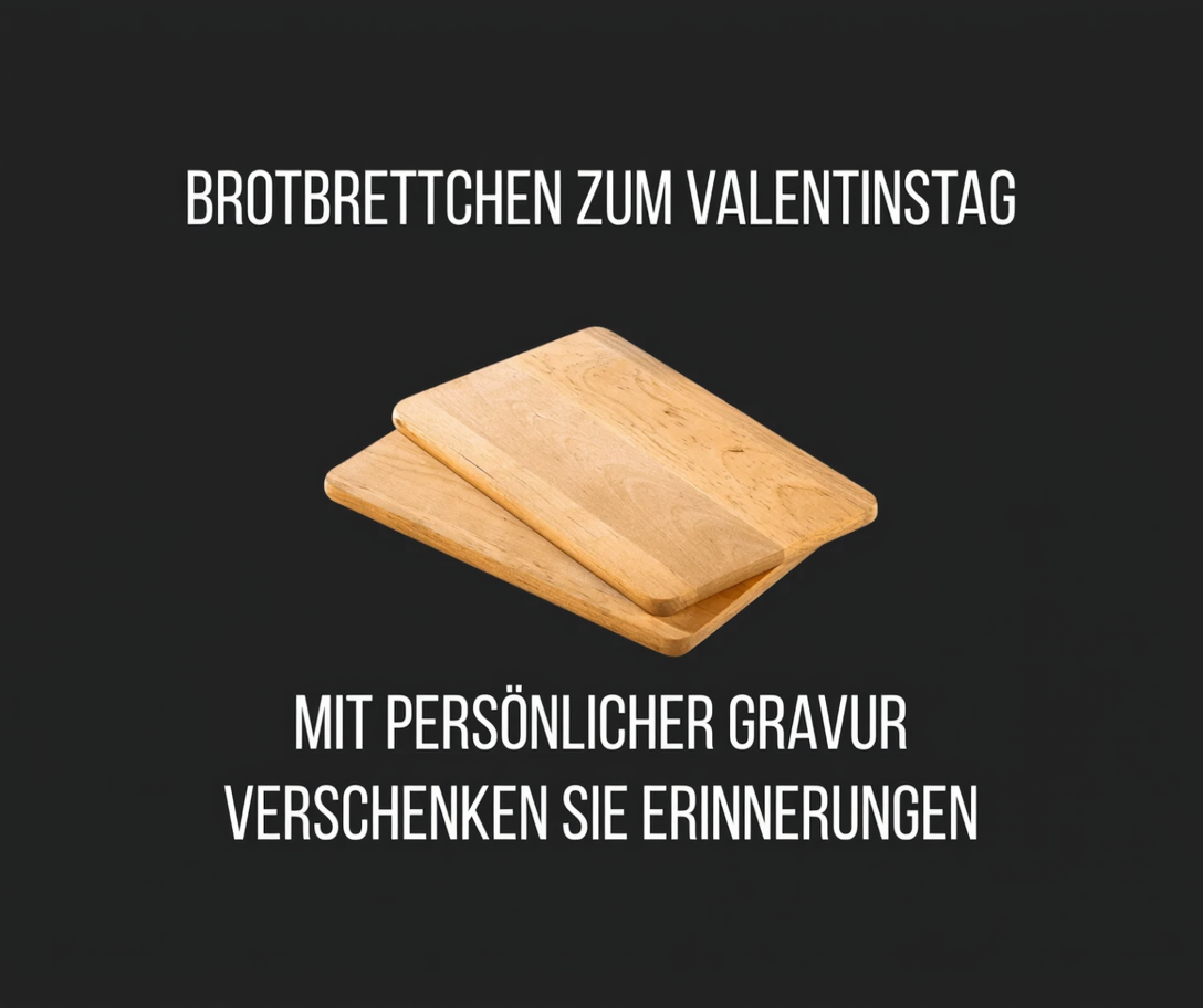 Brotbrettchen zum Valentinstag. Mit persönlicher Gravur. Verschenken Sie Erinnerungen.